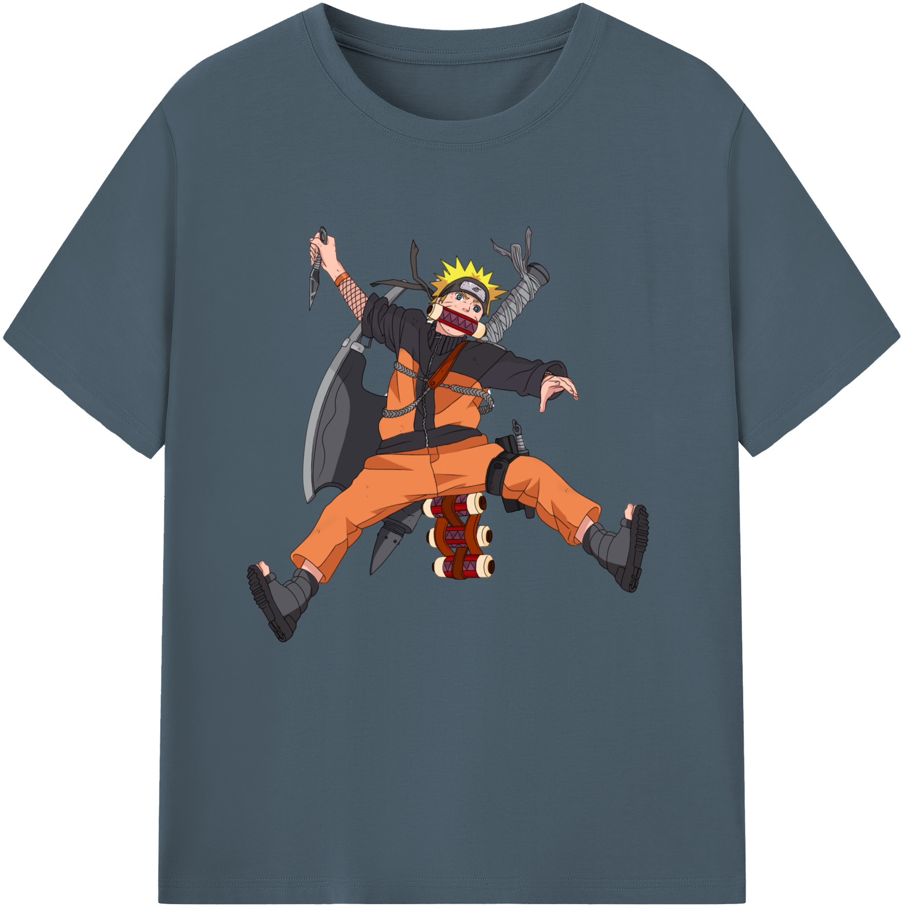 （画像用） NARUTO -ナルト- うずまき ナルト Uzumaki Naruto 綿100％半袖Tシャツ（フロントプリント）